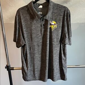Men's NFL Vikings Gray Polo Shirt with Logo